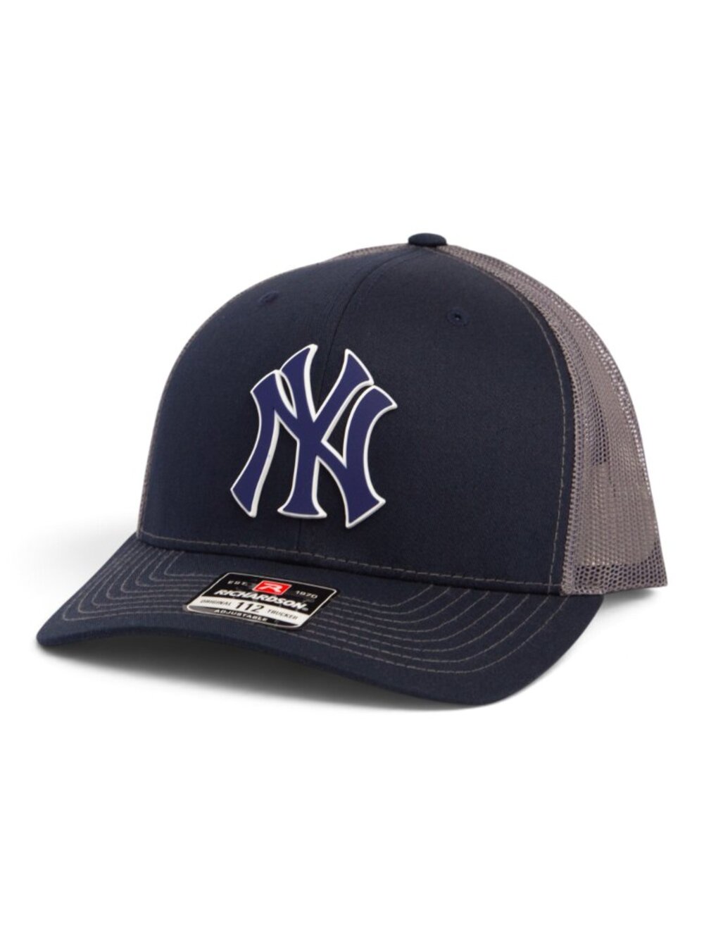 New York Yankees NY Navy 3D Snapback Trucker Hat- Navy/ Charcoal